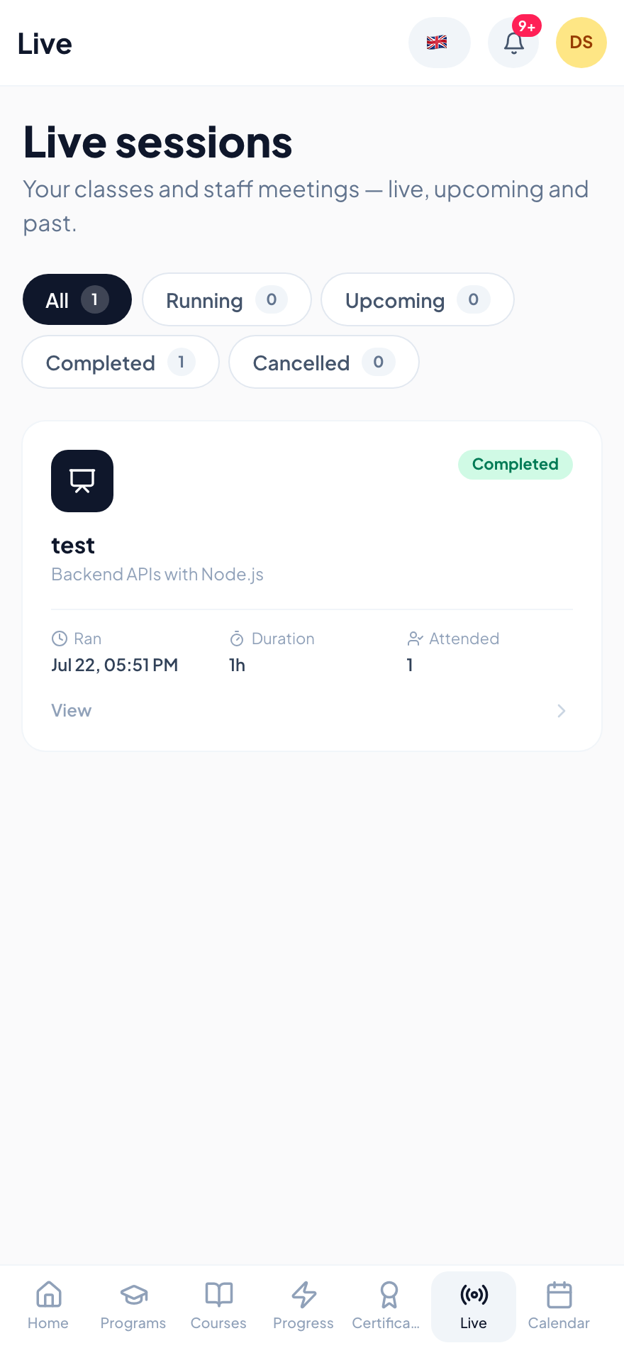 Live classroom